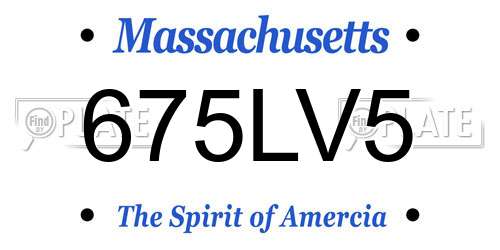 675LV5 Massachusetts License Plate