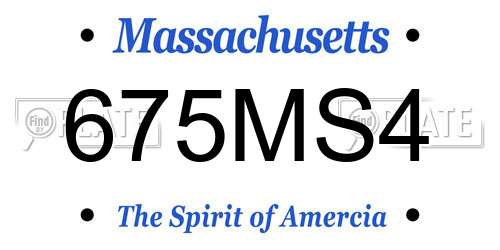 675MS4 Massachusetts License Plate