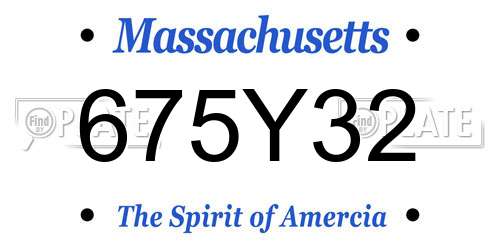 675Y32 Massachusetts License Plate