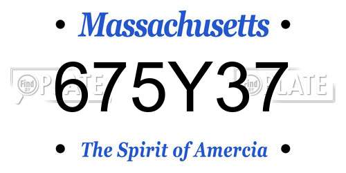 675Y37 Massachusetts License Plate