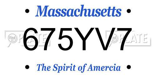 675YV7 Massachusetts License Plate
