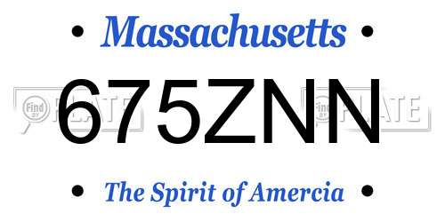 675ZNN Massachusetts License Plate
