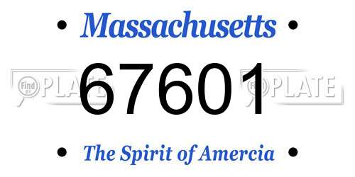 67601 Massachusetts License Plate