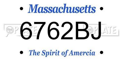 6762BJ Massachusetts License Plate