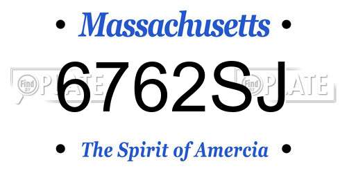 6762SJ Massachusetts License Plate
