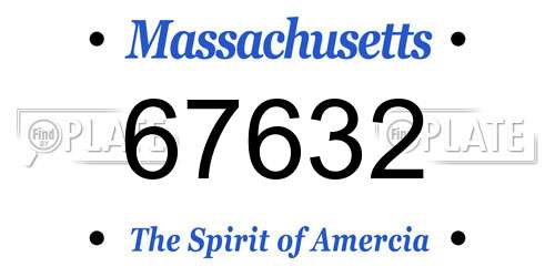 67632 Massachusetts License Plate