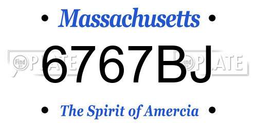 6767BJ Massachusetts License Plate