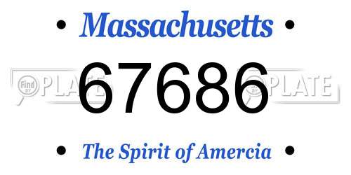 67686 Massachusetts License Plate
