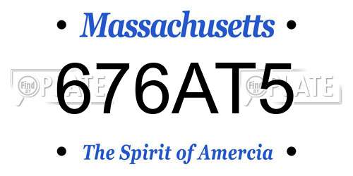 676AT5 Massachusetts License Plate