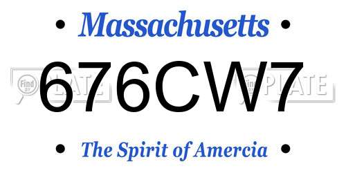 676CW7 Massachusetts License Plate