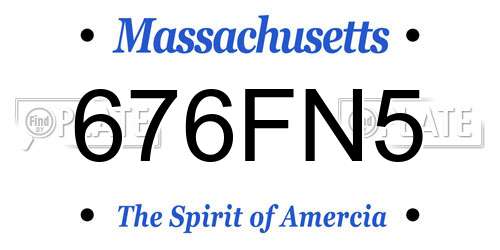 676FN5 Massachusetts License Plate