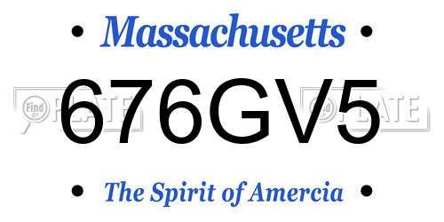 676GV5 Massachusetts License Plate