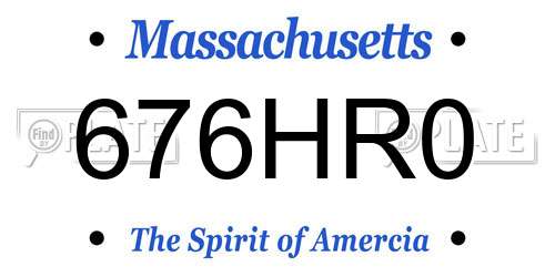 676HR0 Massachusetts License Plate