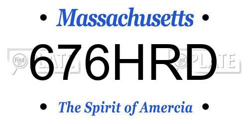 676HRD Massachusetts License Plate