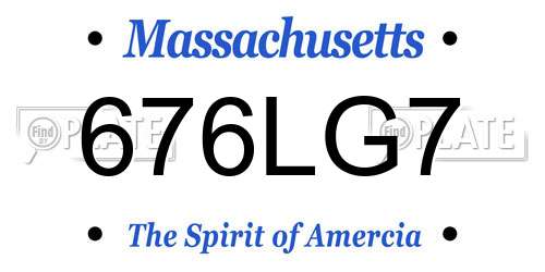 676LG7 Massachusetts License Plate