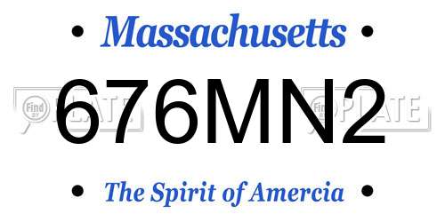 676MN2 Massachusetts License Plate