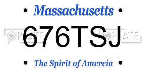676TSJ Massachusetts License Plate