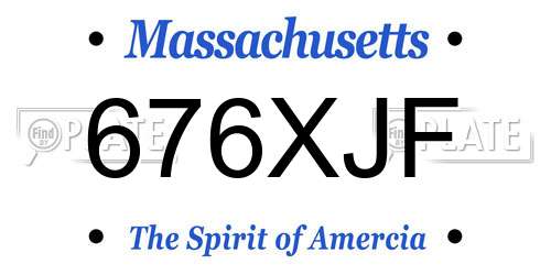676XJF Massachusetts License Plate
