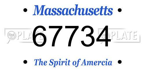 67734 Massachusetts License Plate