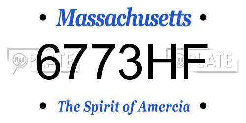 6773HF Massachusetts License Plate