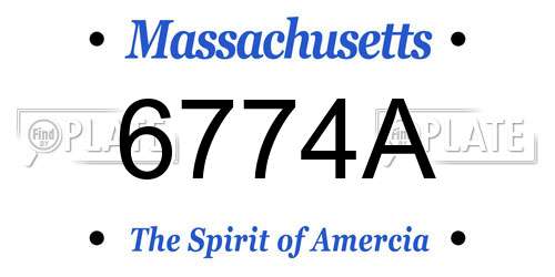 6774A Massachusetts License Plate