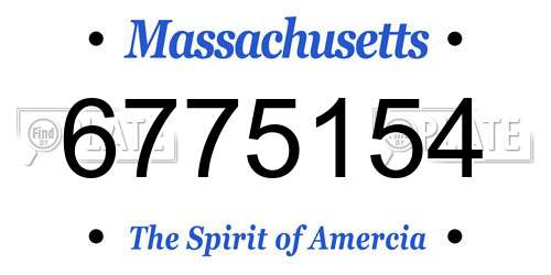 6775154 Massachusetts License Plate