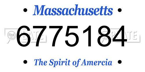 6775184 Massachusetts License Plate