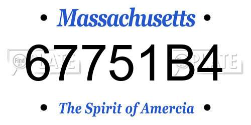 67751B4 Massachusetts License Plate