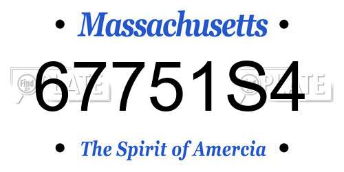 67751S4 Massachusetts License Plate