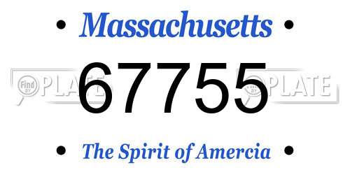 67755 Massachusetts License Plate