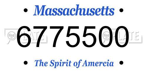 6775500 Massachusetts License Plate