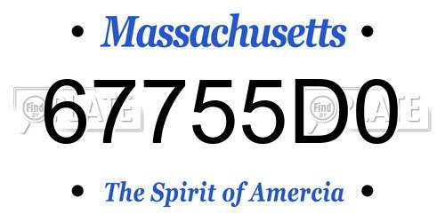 67755D0 Massachusetts License Plate