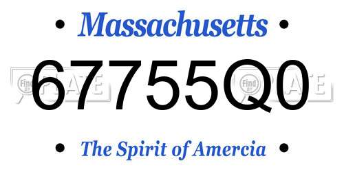 67755Q0 Massachusetts License Plate