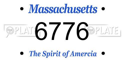 6776 Massachusetts License Plate