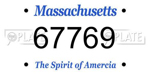 67769 Massachusetts License Plate