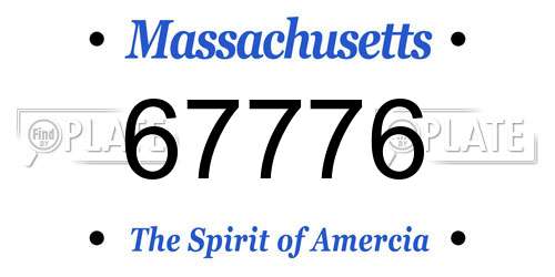67776 Massachusetts License Plate