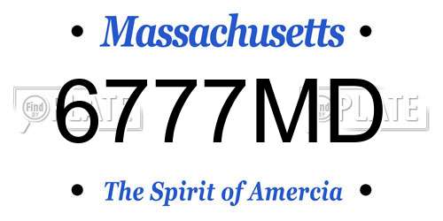 6777MD Massachusetts License Plate