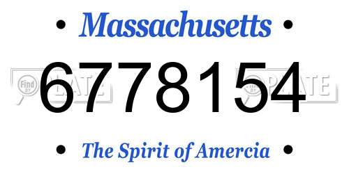 6778154 Massachusetts License Plate