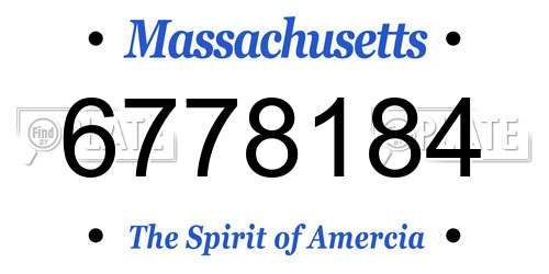 6778184 Massachusetts License Plate