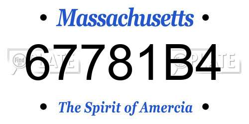 67781B4 Massachusetts License Plate