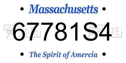 67781S4 Massachusetts License Plate