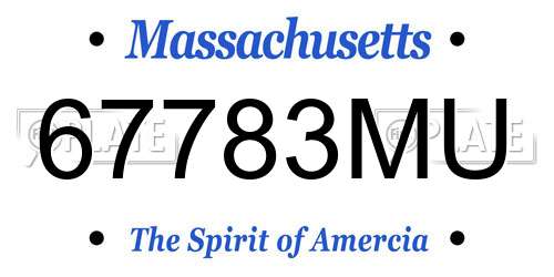 67783MU Massachusetts License Plate