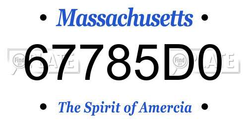 67785D0 Massachusetts License Plate