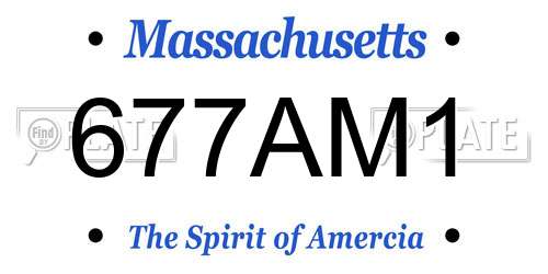 677AM1 Massachusetts License Plate
