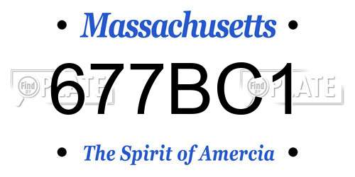 677BC1 Massachusetts License Plate