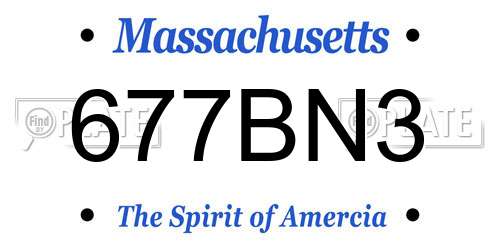 677BN3 Massachusetts License Plate