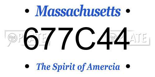 677C44 Massachusetts License Plate