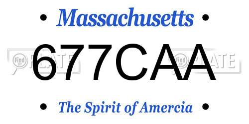 677CAA Massachusetts License Plate