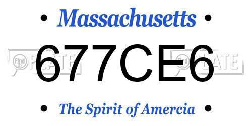 677CE6 Massachusetts License Plate