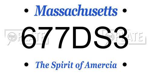 677DS3 Massachusetts License Plate